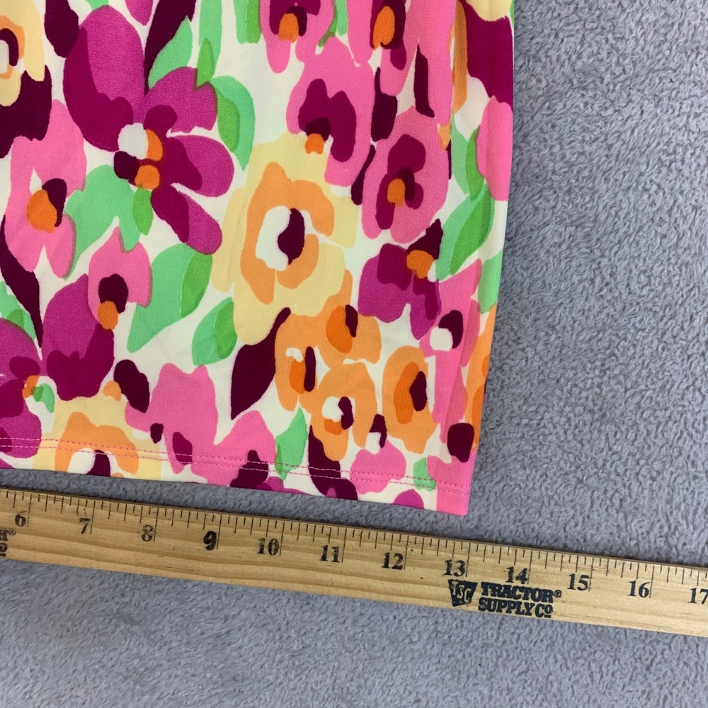 Quacker Factory Floral Pants Women's 1X Multi-Color Crop Wide Leg Casual - Picture 5 of 10